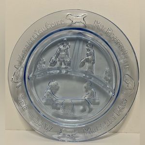 Vintage Tiara Glass Nursery Rhyme Plate